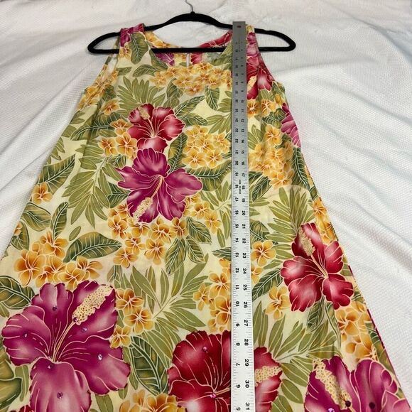 R&K Tropical Floral Sequin Detail Sleeveless Pullover Dress‎ 100% Rayon Sz 12 - Picture 5 of 6
